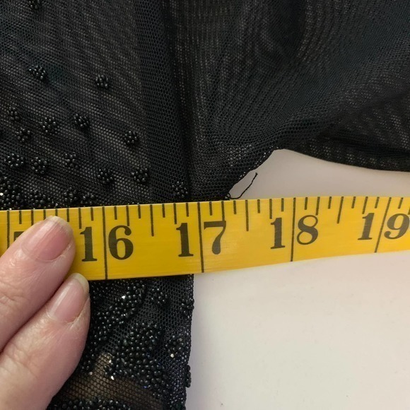 TASHASHI SHOJI Vintage Sheer Black Beaded‎ Embellished Formal Shift Dress - Picture 12 of 12